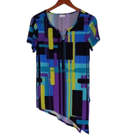 Cato Asymmetrical Printed Top - Picture 1 of 5